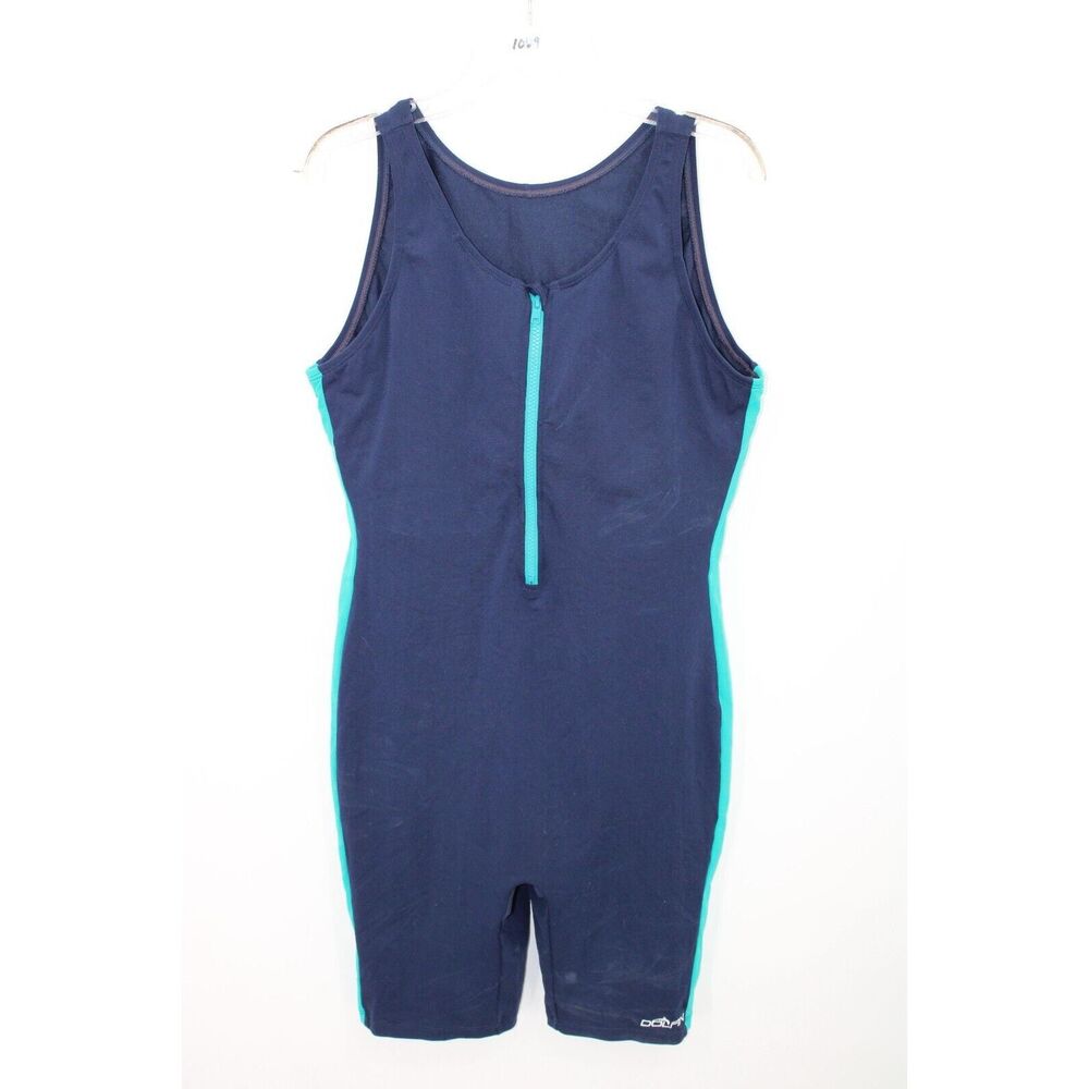 Dolfin Navy One-Piece Swimsuit with Teal Side Panels